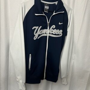 Nike Men's Navy and White Varsity Jacket